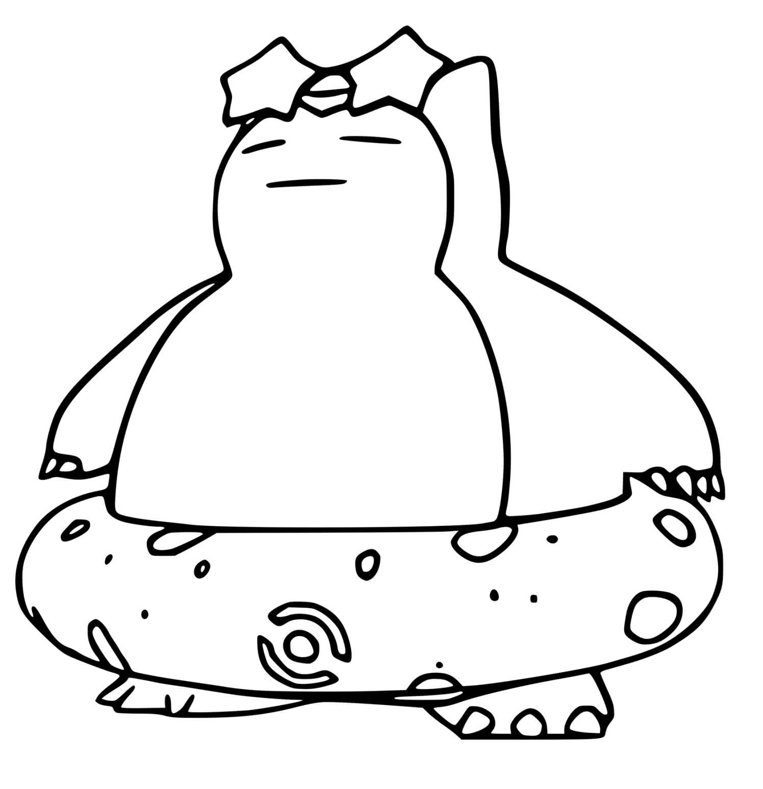 Coloriage Pokemon Unite Ronflex Avec Bouee - Pokémon à imprimer