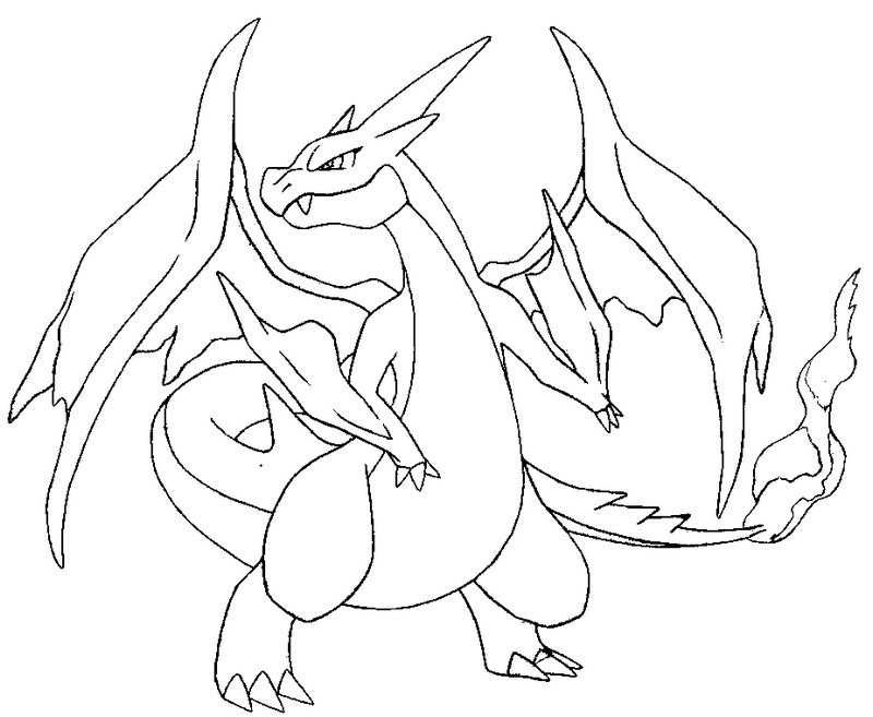 Coloriage Pokémon X EX avec aura puissante - Pokémon à imprimer