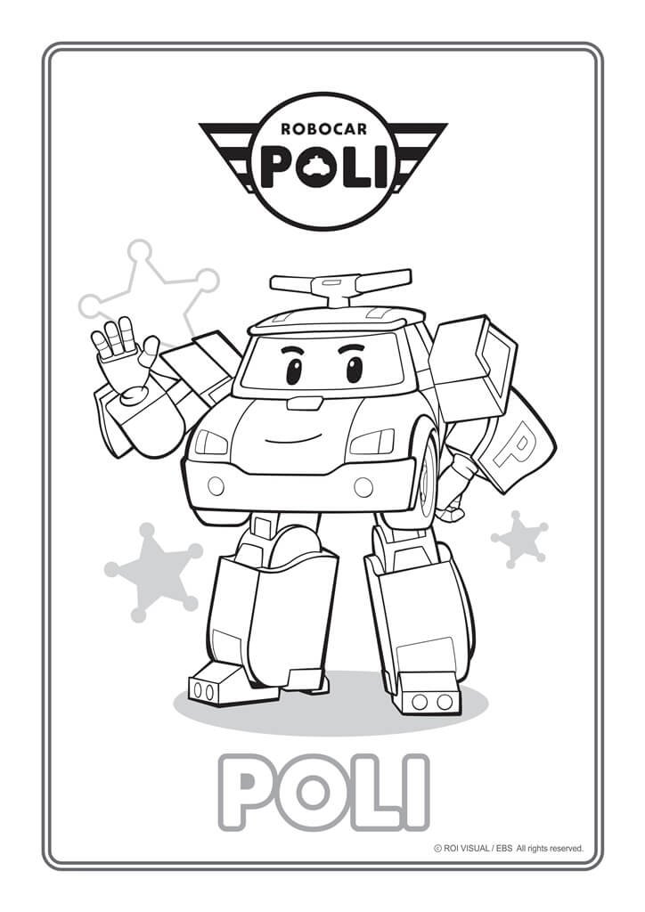 Coloriage Poli Police Robocar - Robocar poli à imprimer