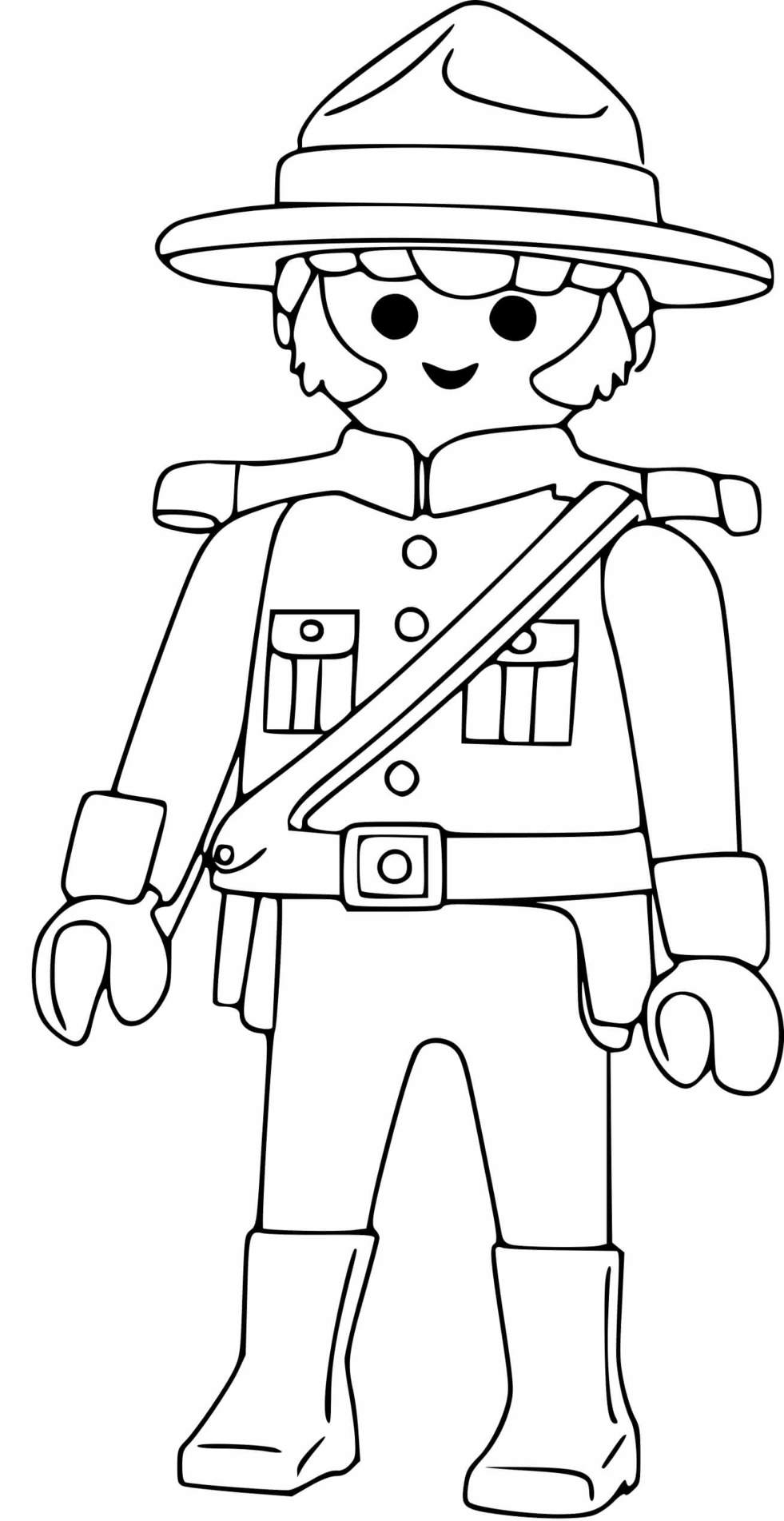 Coloriage Police Canadienne Playmobil - Police à imprimer
