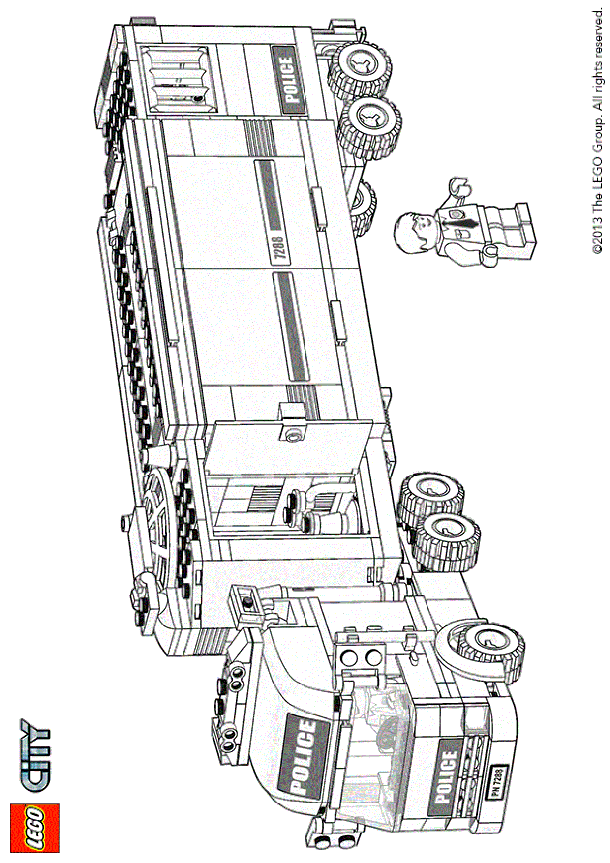 Coloriage Police Lego Camion Car - Police à imprimer