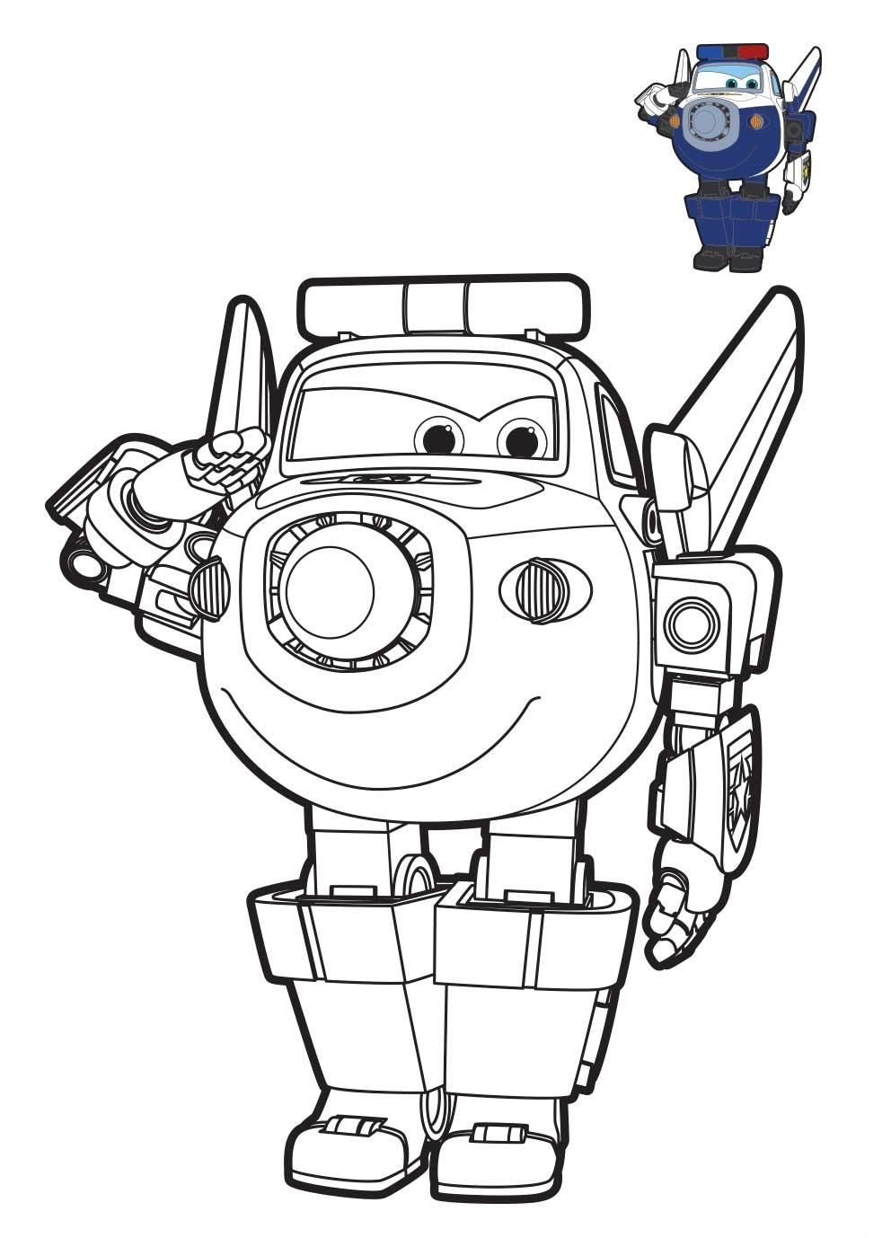 Coloriage Police Robot - Robot à imprimer