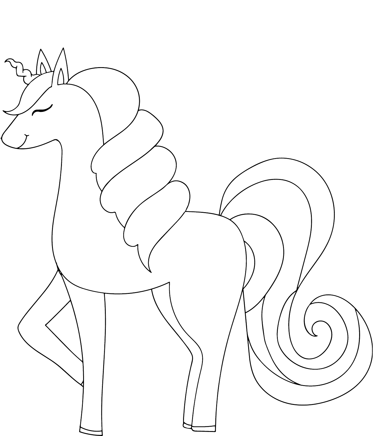 Coloriage Polished Licorne - Licorne à imprimer