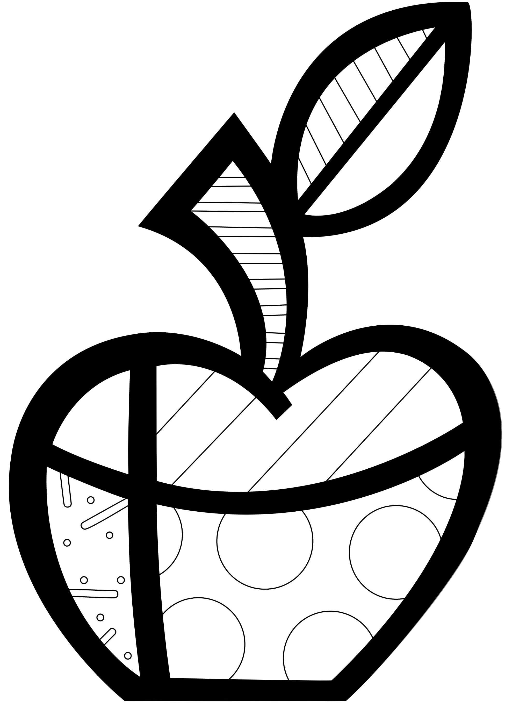 Coloriage Pomme Par Britto - Romero britto à imprimer