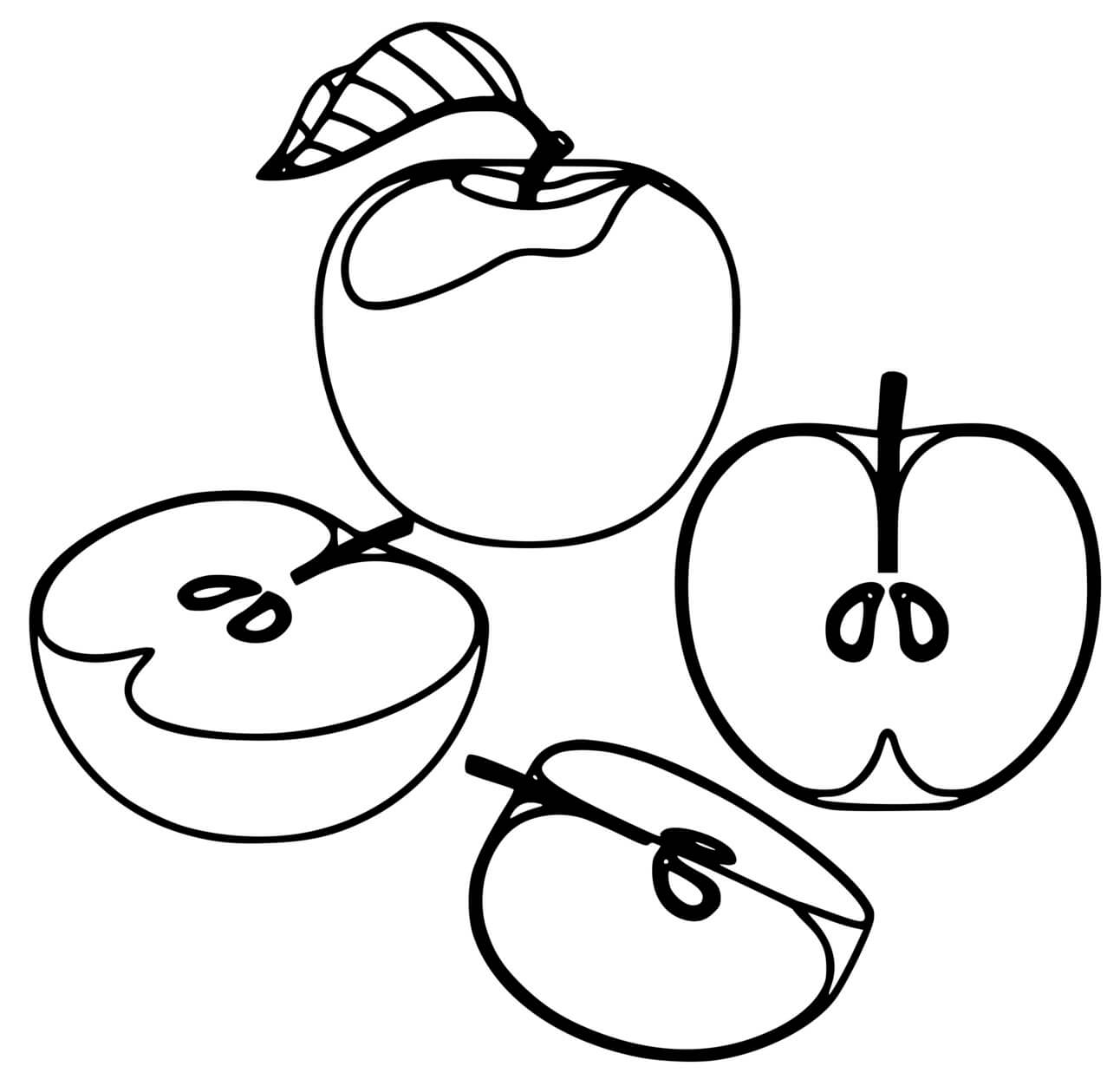 Coloriage Pomme Rouge Delicieuse - Pomme à imprimer