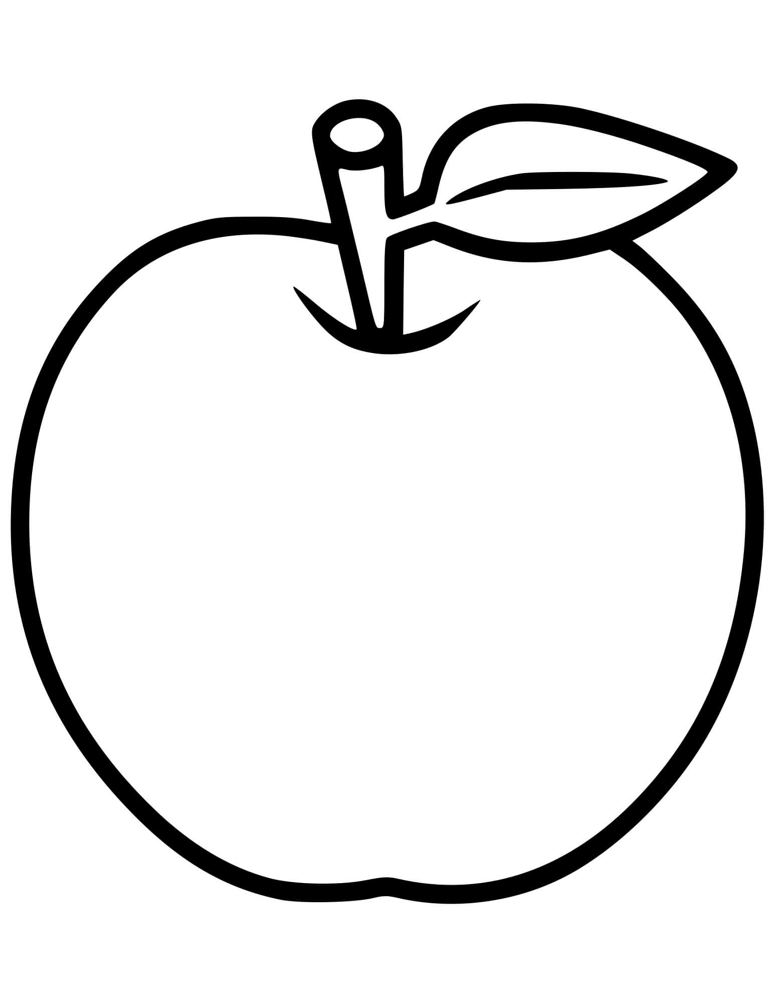 Coloriage Pomme Rouge Fibre Active - Pomme à imprimer