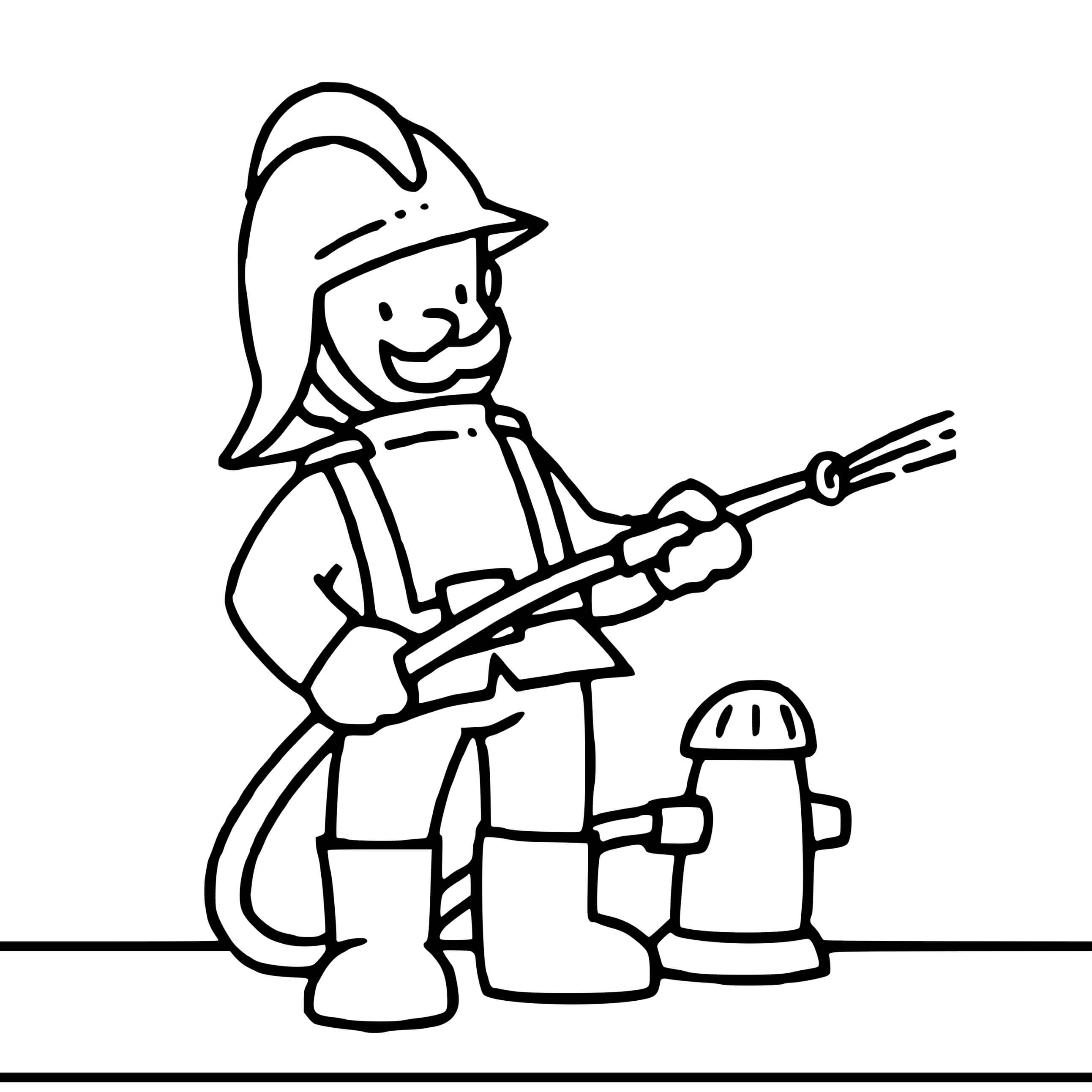 Coloriage Pompier Maternelle - Pompier à imprimer