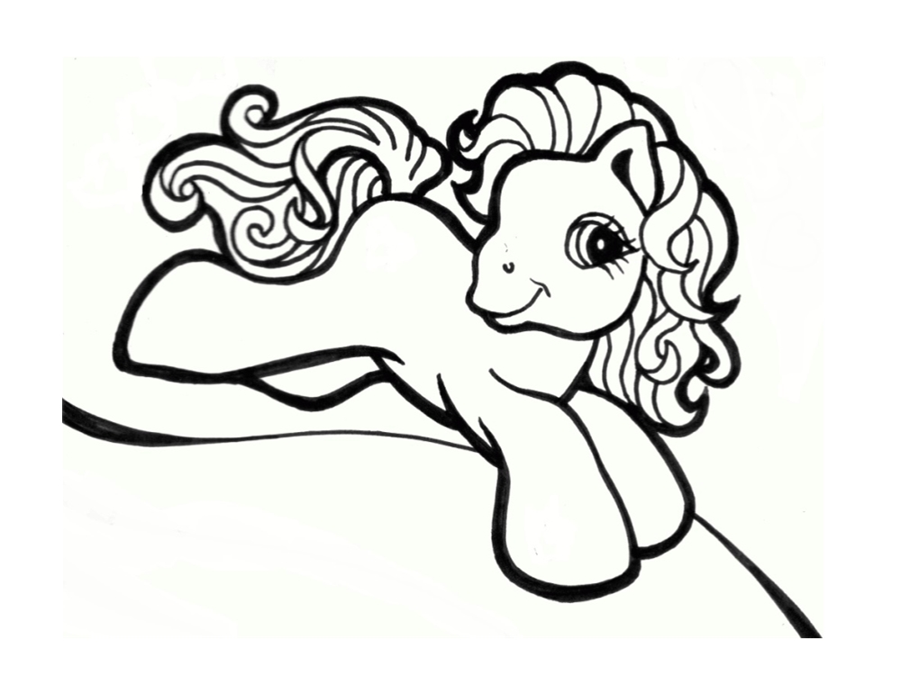 Coloriage Ponette Qui Court - Poney à imprimer