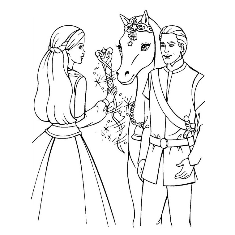 Coloriage Poney Barbie - Poney à imprimer