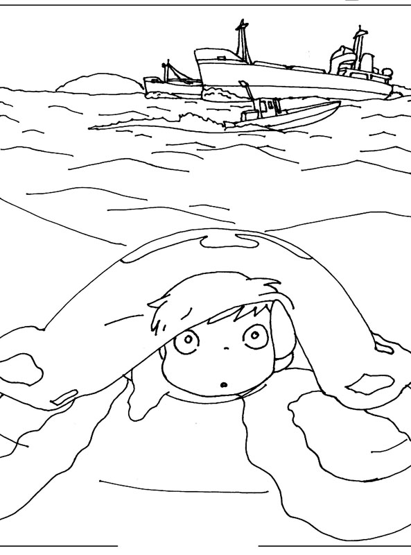 Coloriage Ponyo Dessin - Ponyo à imprimer