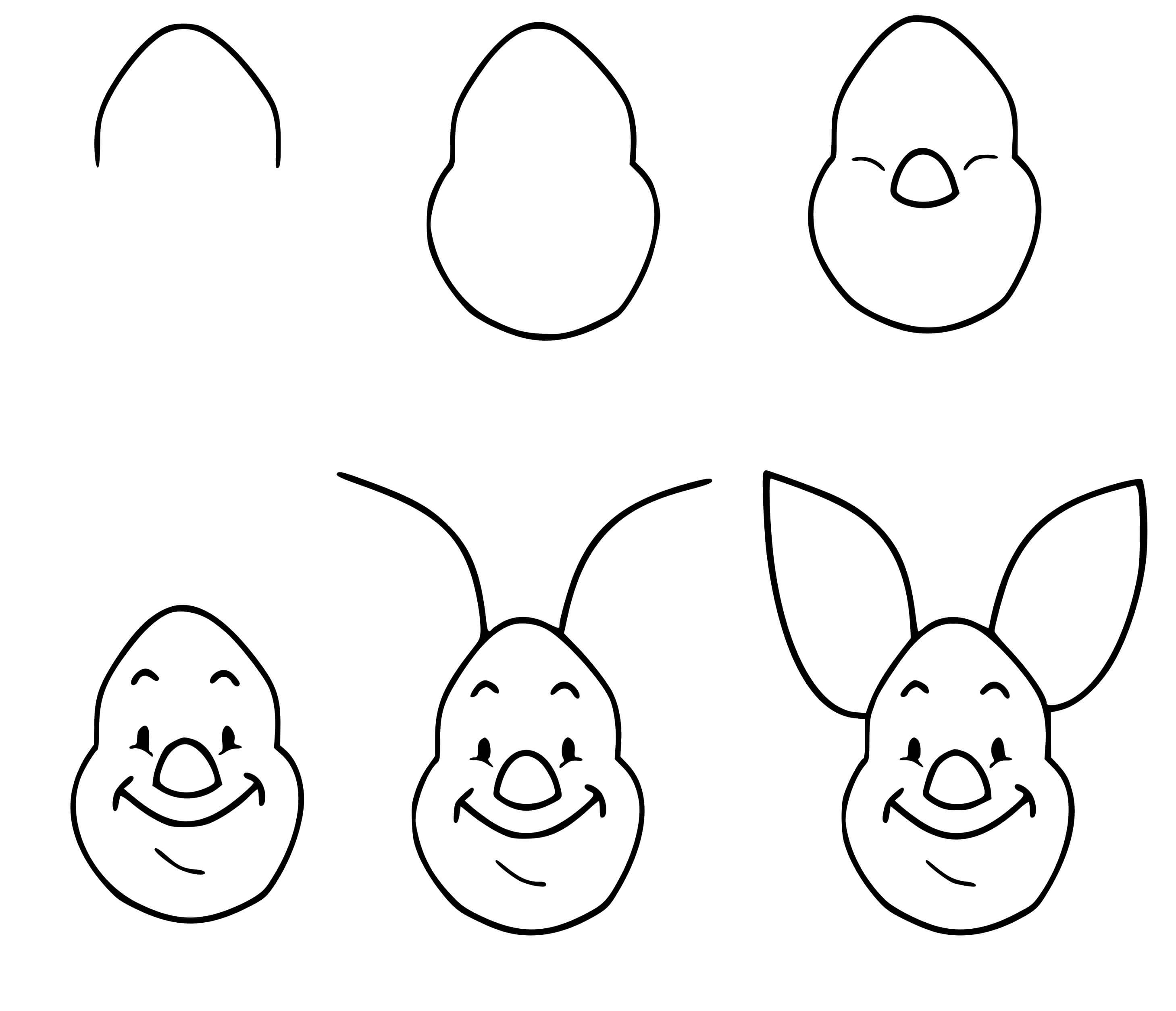 Coloriage Porcinet Dessin Facile A Realiser - Dessin facile à imprimer