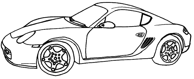 Coloriage Porsche Cayman - Voiture à imprimer