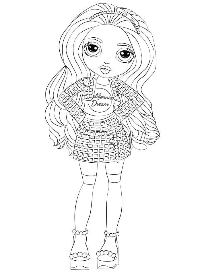 Coloriage Portrait De Poupée Rainbow High En Tenue De Mode - Rainbow high à imprimer