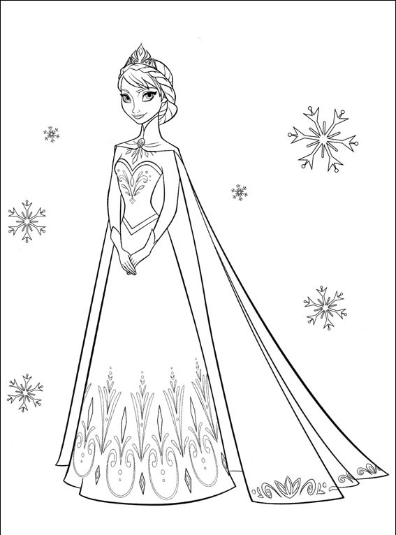 Coloriage Portrait Photo De Princesse Elsa - La Reine des neiges à imprimer