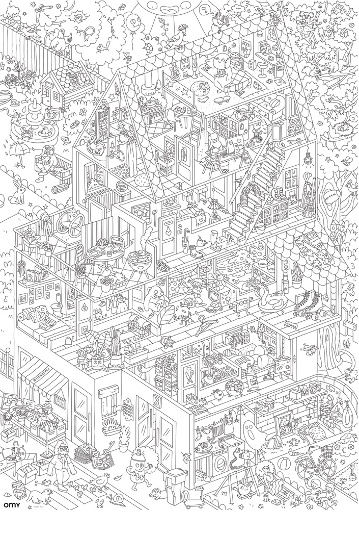 Coloriage Poster Geant Maison Xxl - Xxl à imprimer