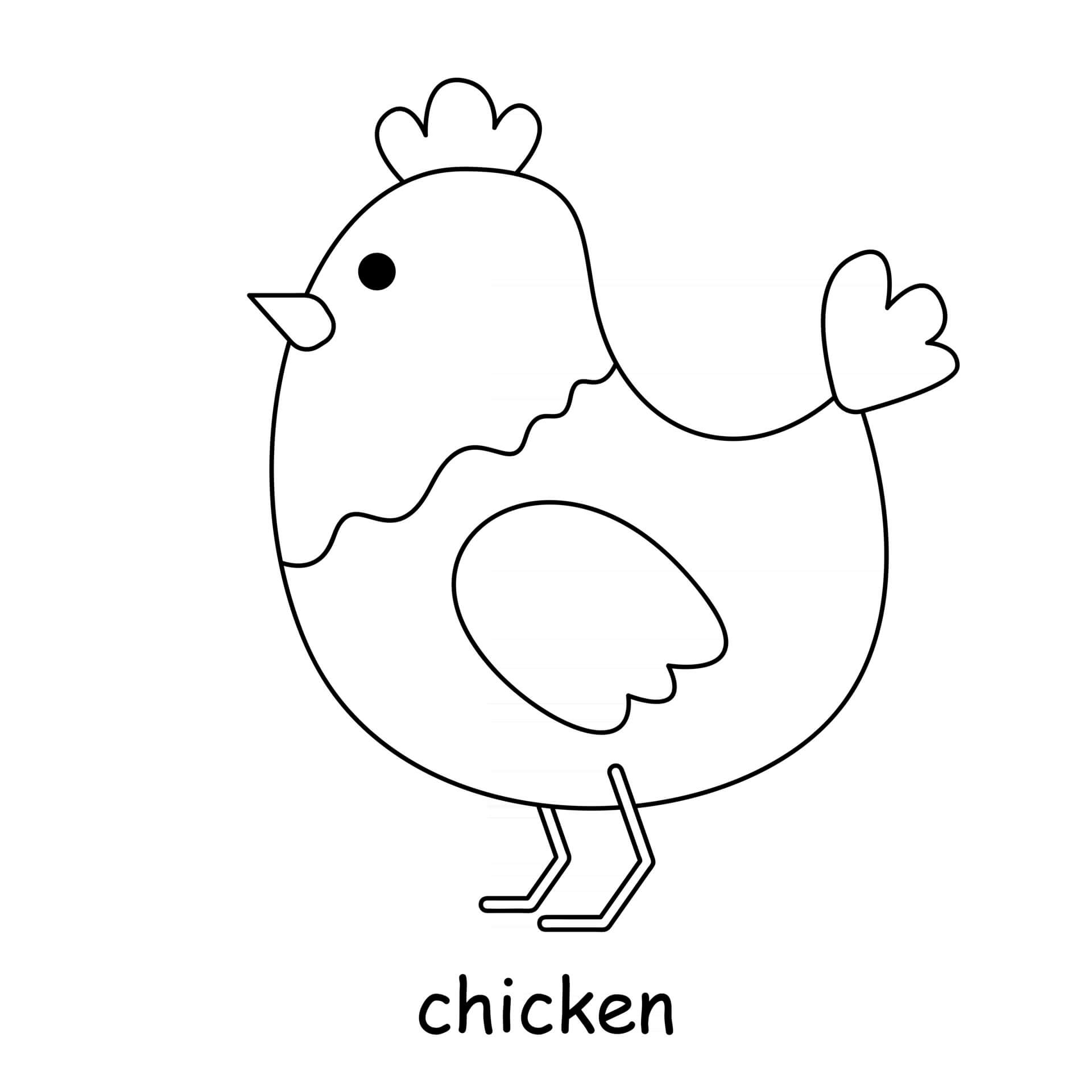 Coloriage Poule Animal De La Ferme - Animal à imprimer