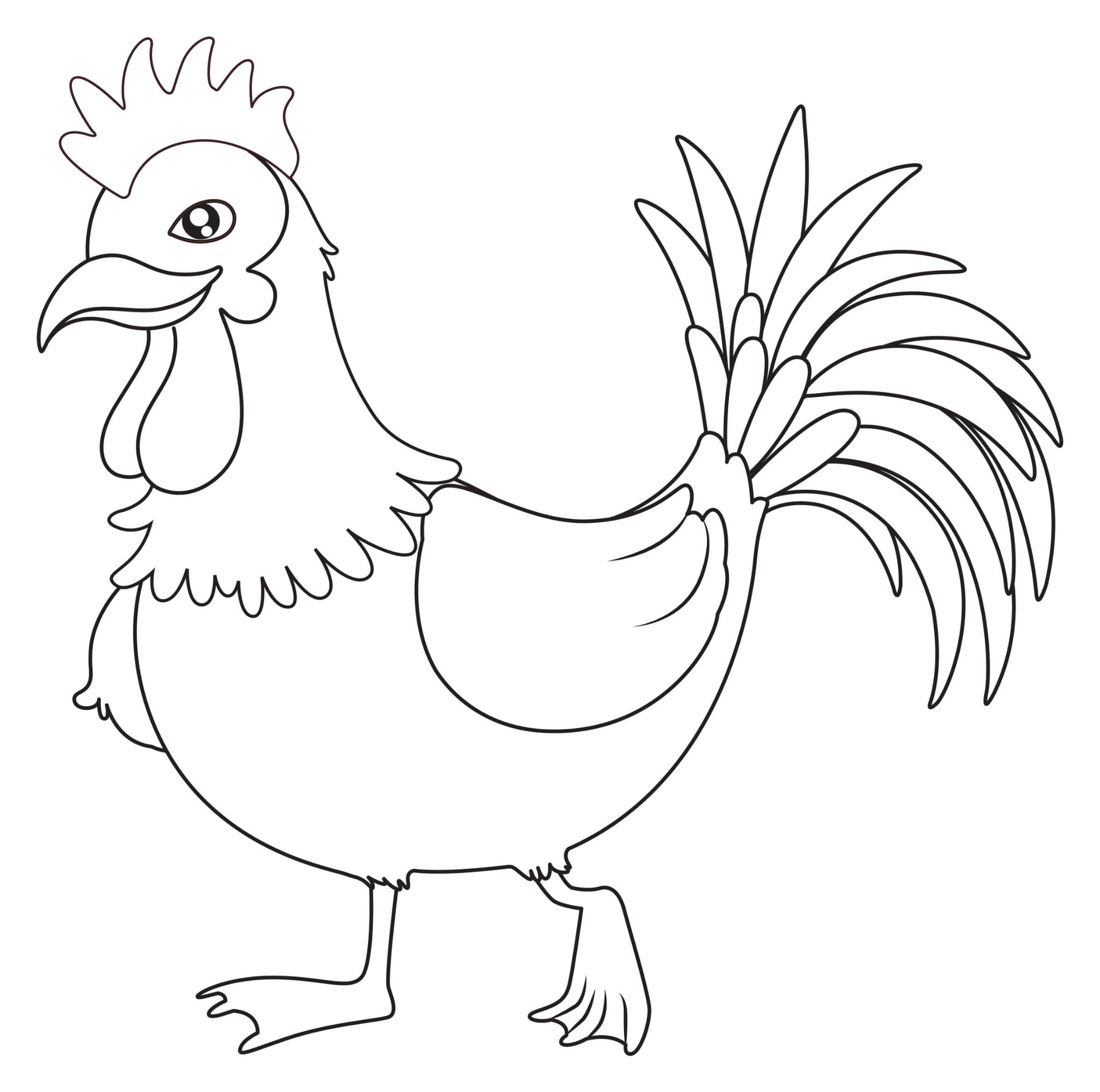 Coloriage Poule Classique Facile - Poule à imprimer