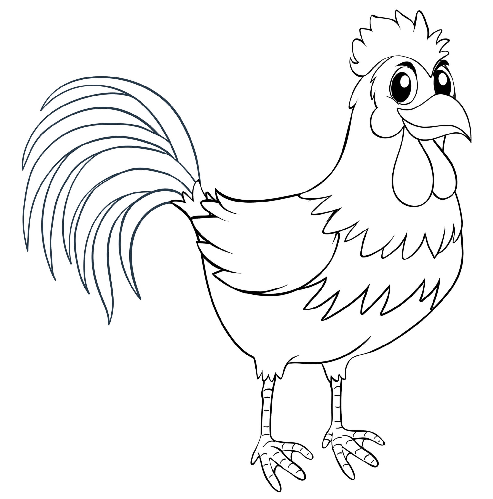 Coloriage Poule Décorative Maternelle - Poule à imprimer