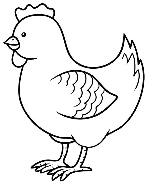 Coloriage Poule Facile Maternelle - Poule à imprimer