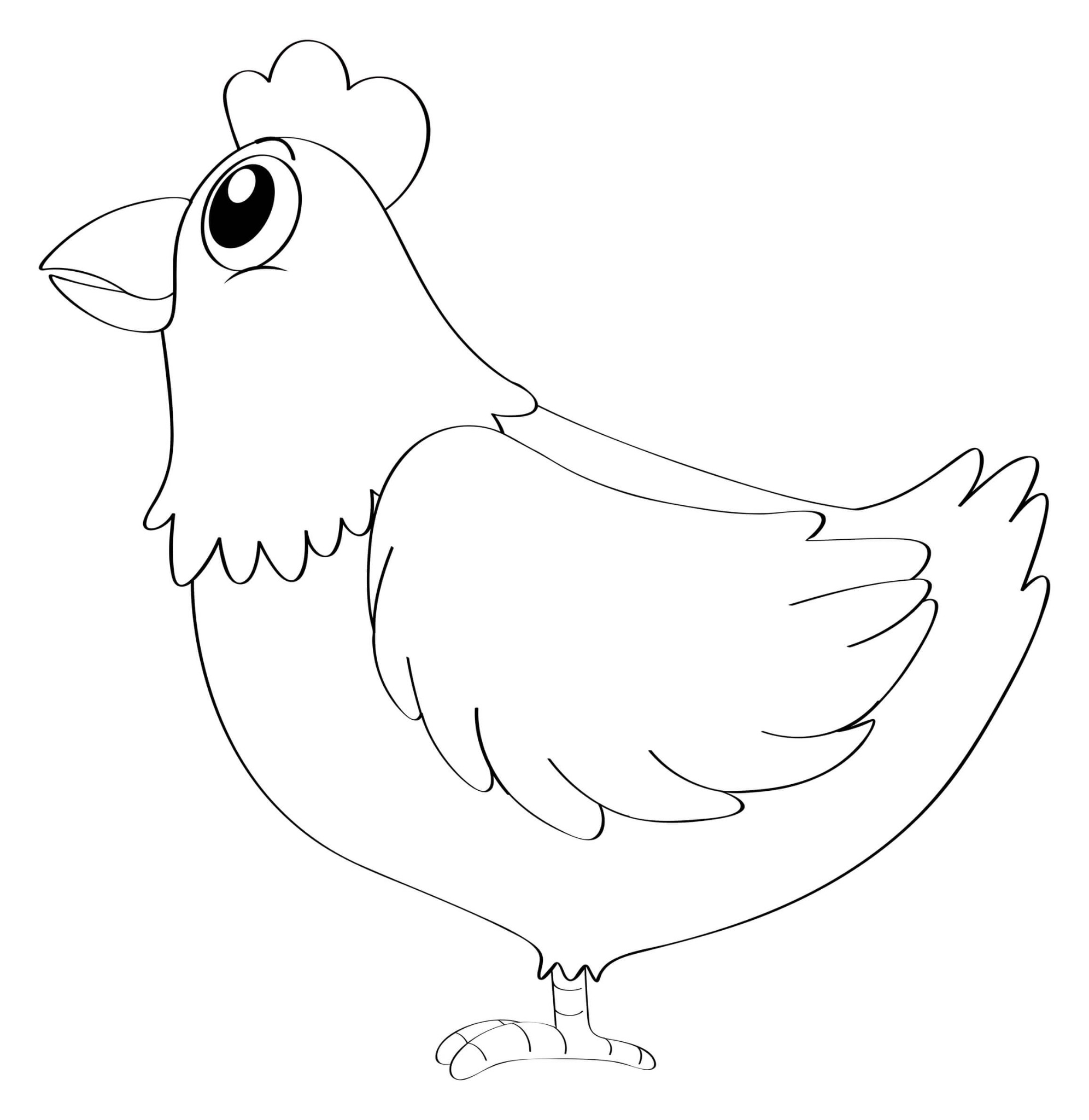 Coloriage Poule Maternelle De Profil Dessin Facile - Poule à imprimer