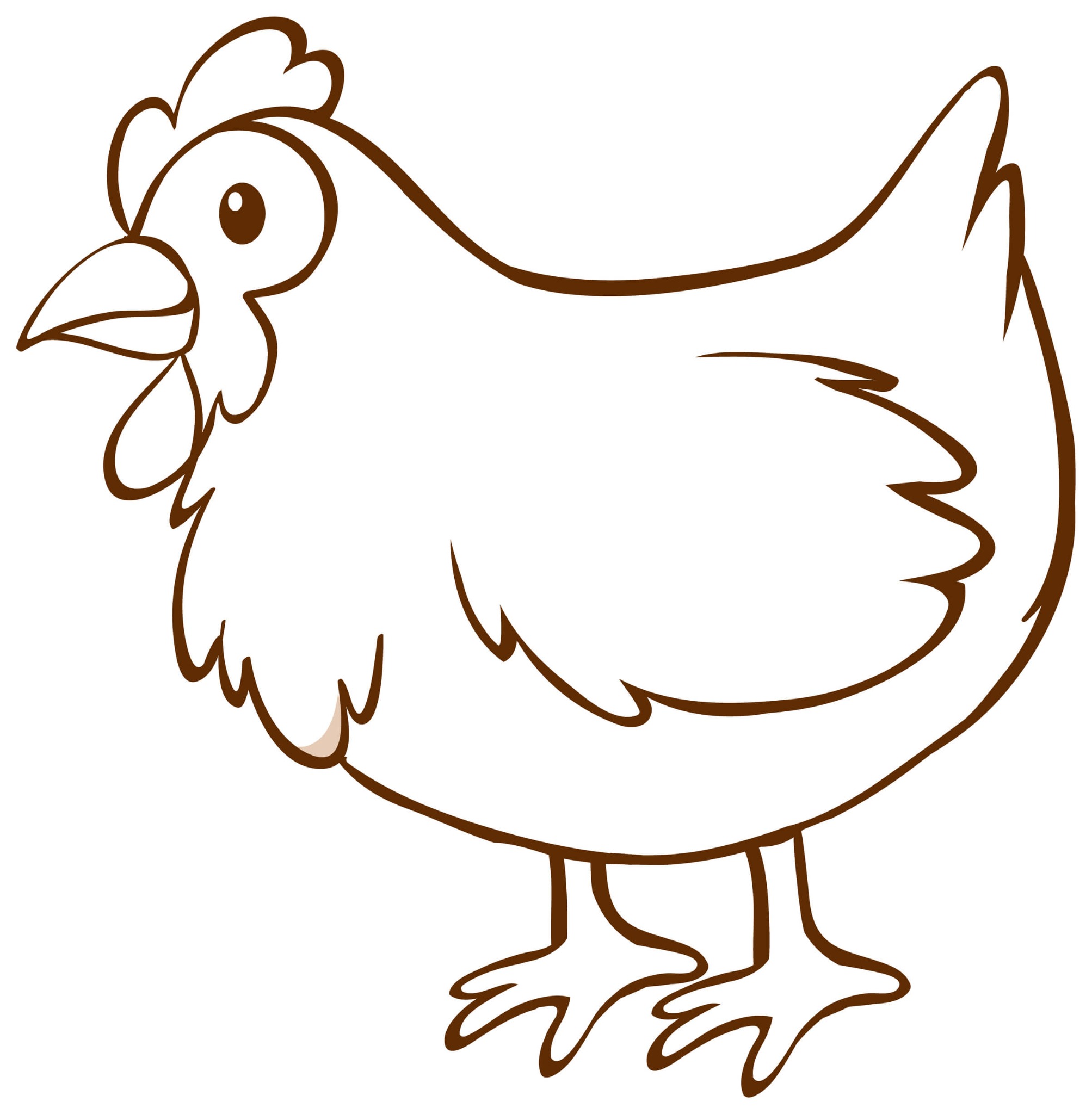 Coloriage Poule simple et facile - Poule à imprimer