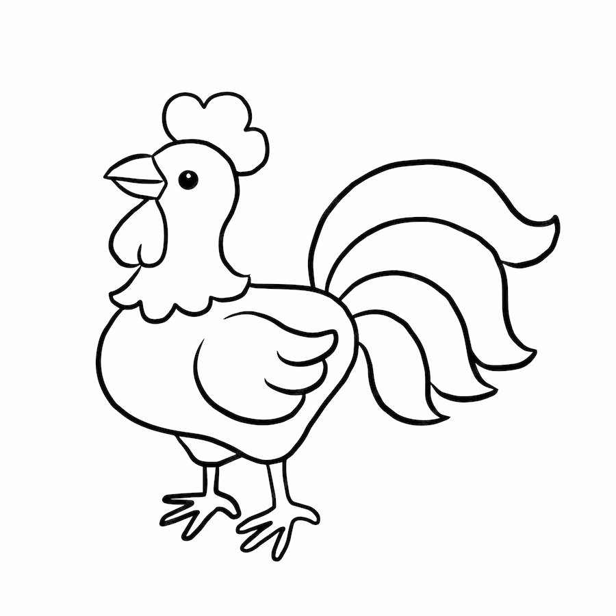 Coloriage Poulet Kawaii Dessin Anime - Poule à imprimer