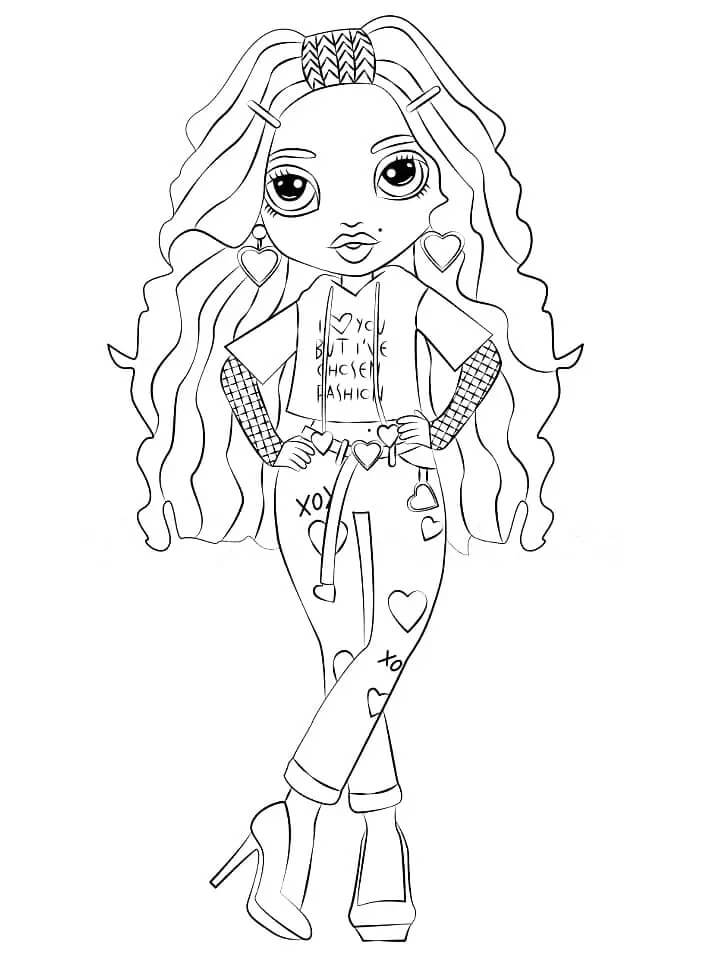 Coloriage Poupée Rainbow High En Mode Dessin A Colorier - Rainbow high à imprimer
