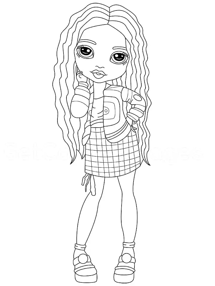 Coloriage Poupée Rainbow High En Tenue De Mode - Rainbow high à imprimer