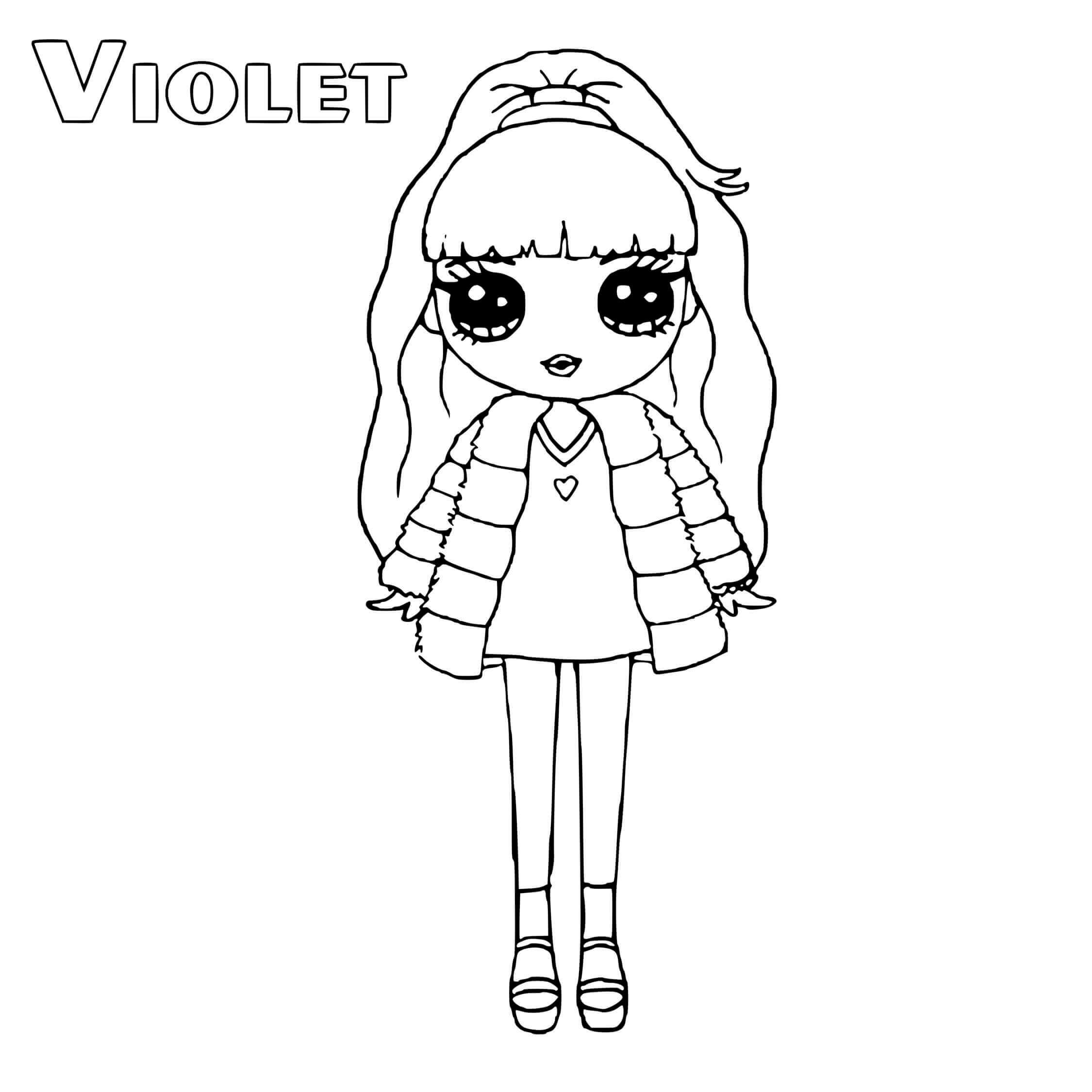 Coloriage Poupée Violet Rainbow High En Style Hivernal - Rainbow high à imprimer