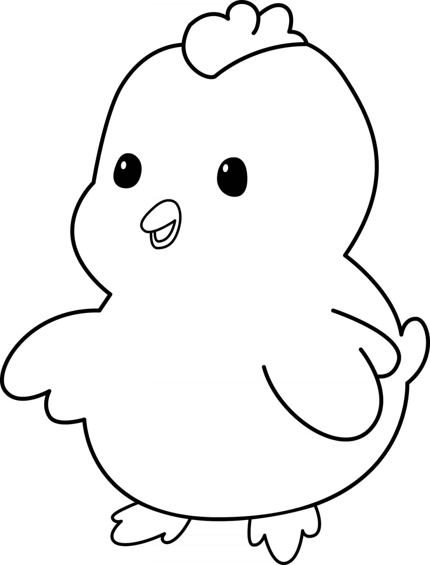 Coloriage Poussin Bébé De La Poule - Animal à imprimer