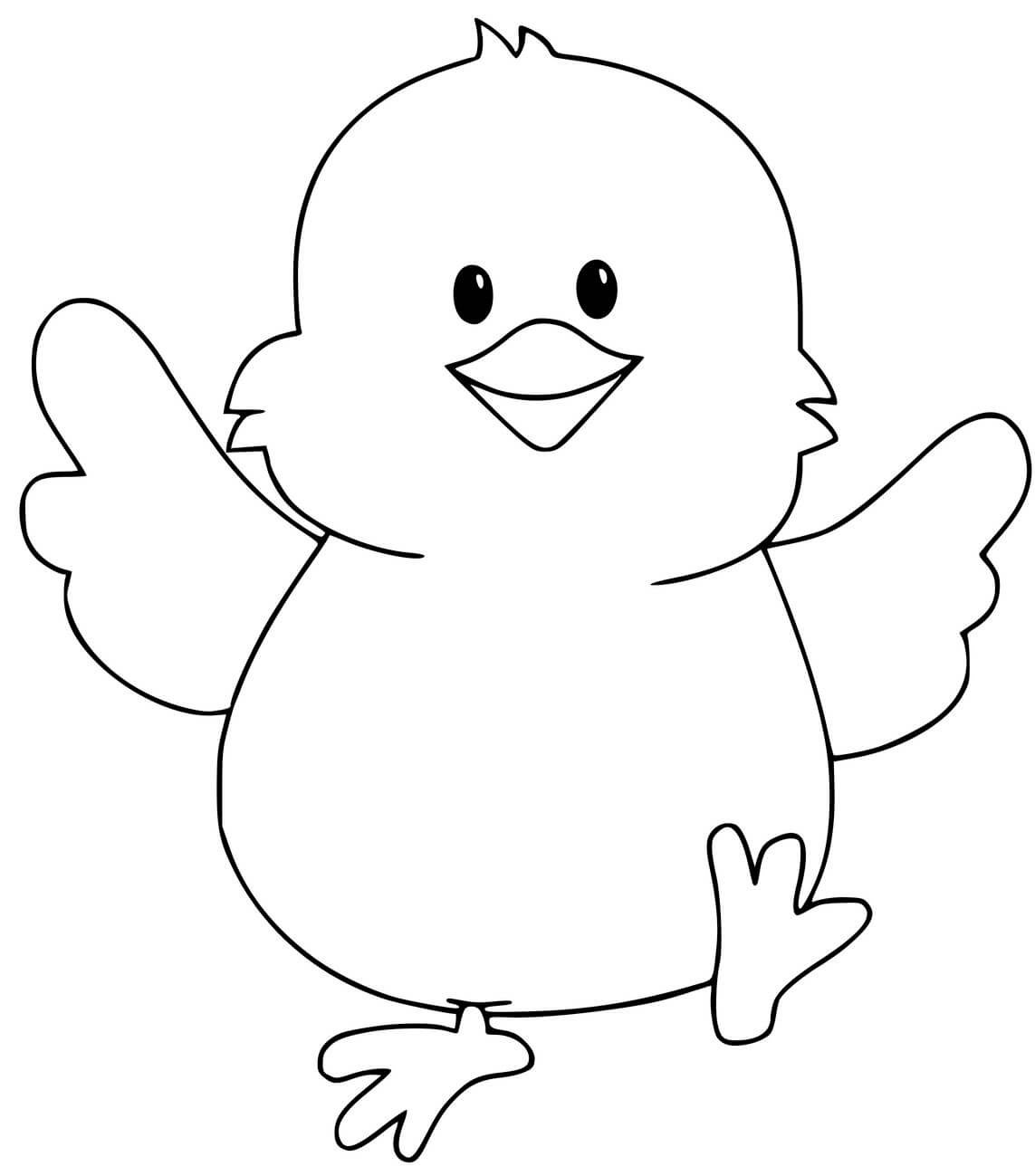 Coloriage Poussin De Pâques Facile - Pâques facile à imprimer