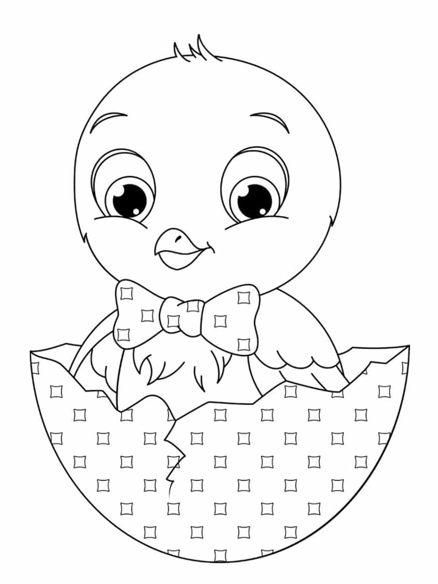 Coloriage Poussin Mignon Adorable Paque - Poussin à imprimer
