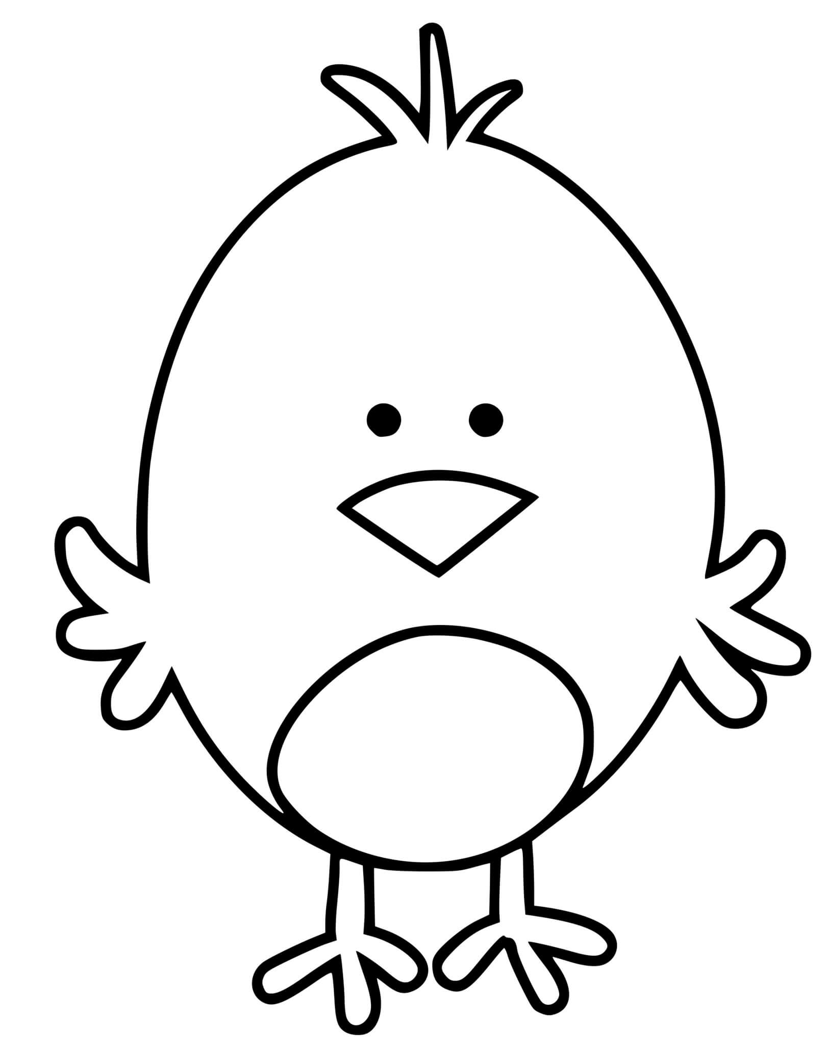 Coloriage Poussin Petit Oiseau - Oiseau à imprimer