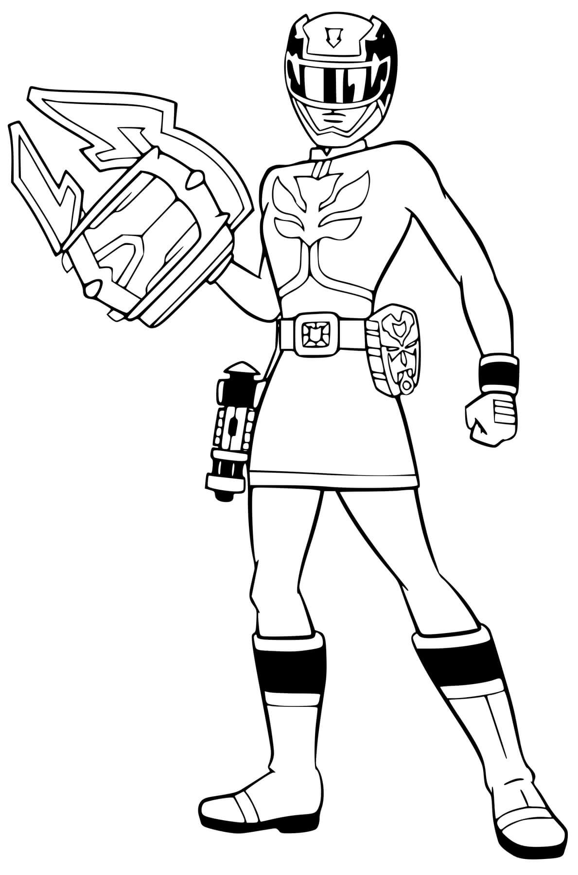 Coloriage Power Rangers Laser Space - Power rangers à imprimer