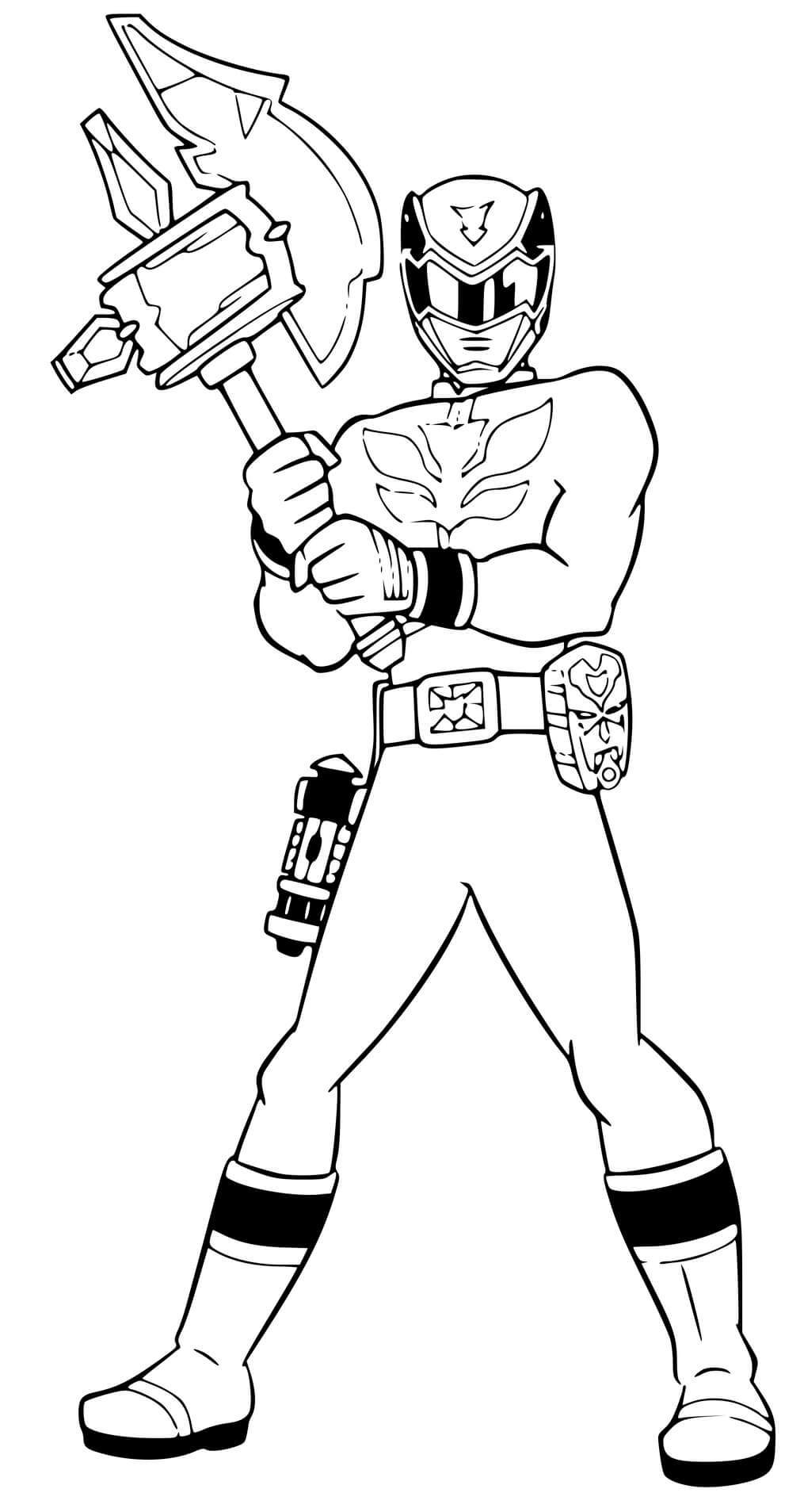 Coloriage Power Rangers Mega Force Hammer - Power rangers à imprimer