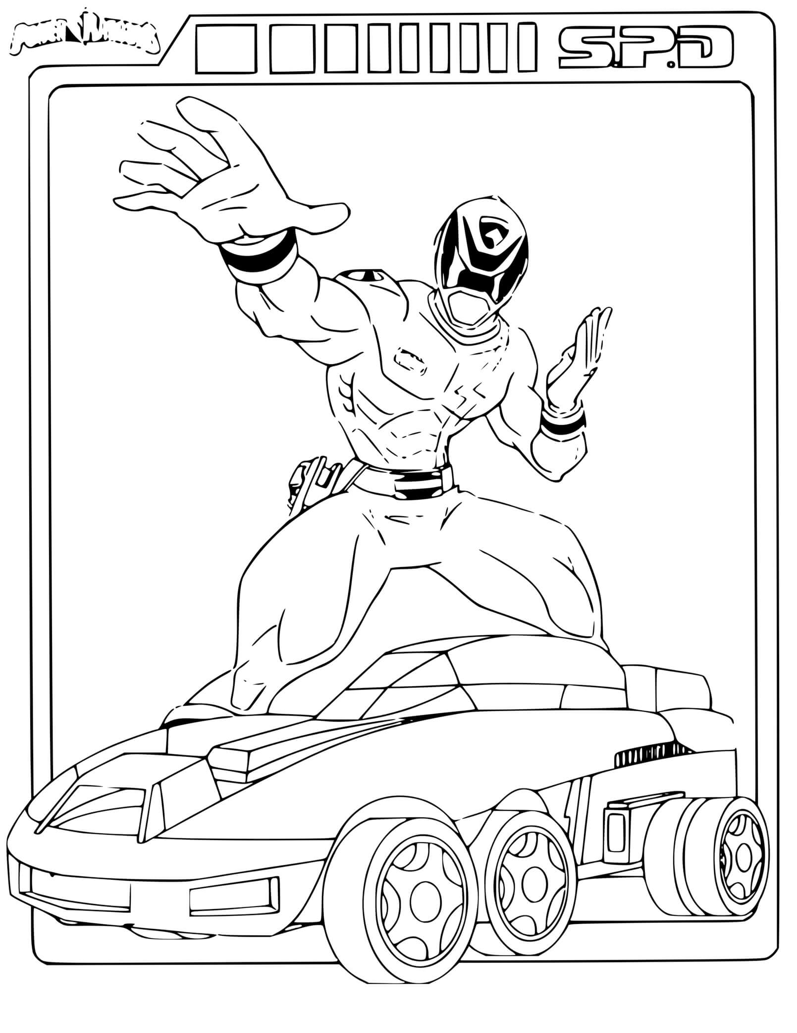 Coloriage Power Rangers Spd Car - Power rangers à imprimer
