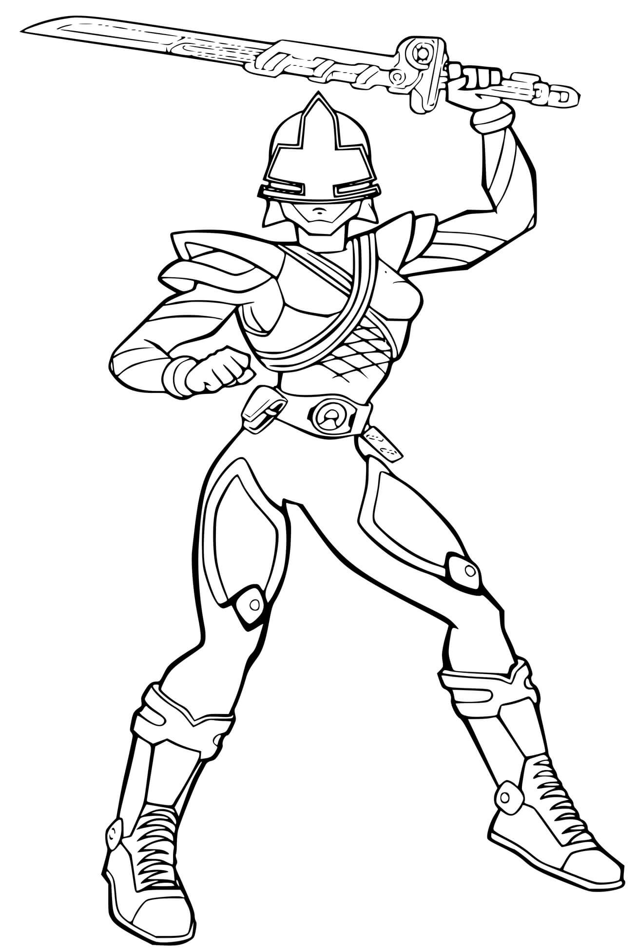 Coloriage Power Rangers Sword Mega Force - Power rangers à imprimer