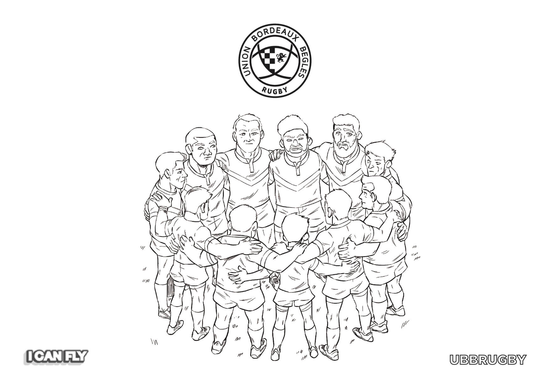 Coloriage Préparation Du Plan De Match Rugby - Rugby à imprimer