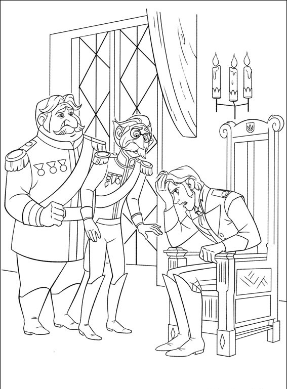 Coloriage Prince Hans Refuse D'Embrasser Anna - La Reine des neiges à imprimer