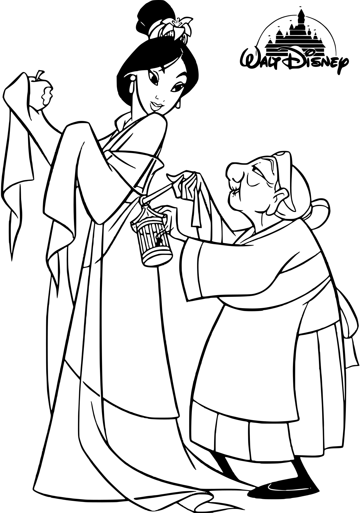 Coloriage Princesse Mulan De Disney - Mulan à imprimer