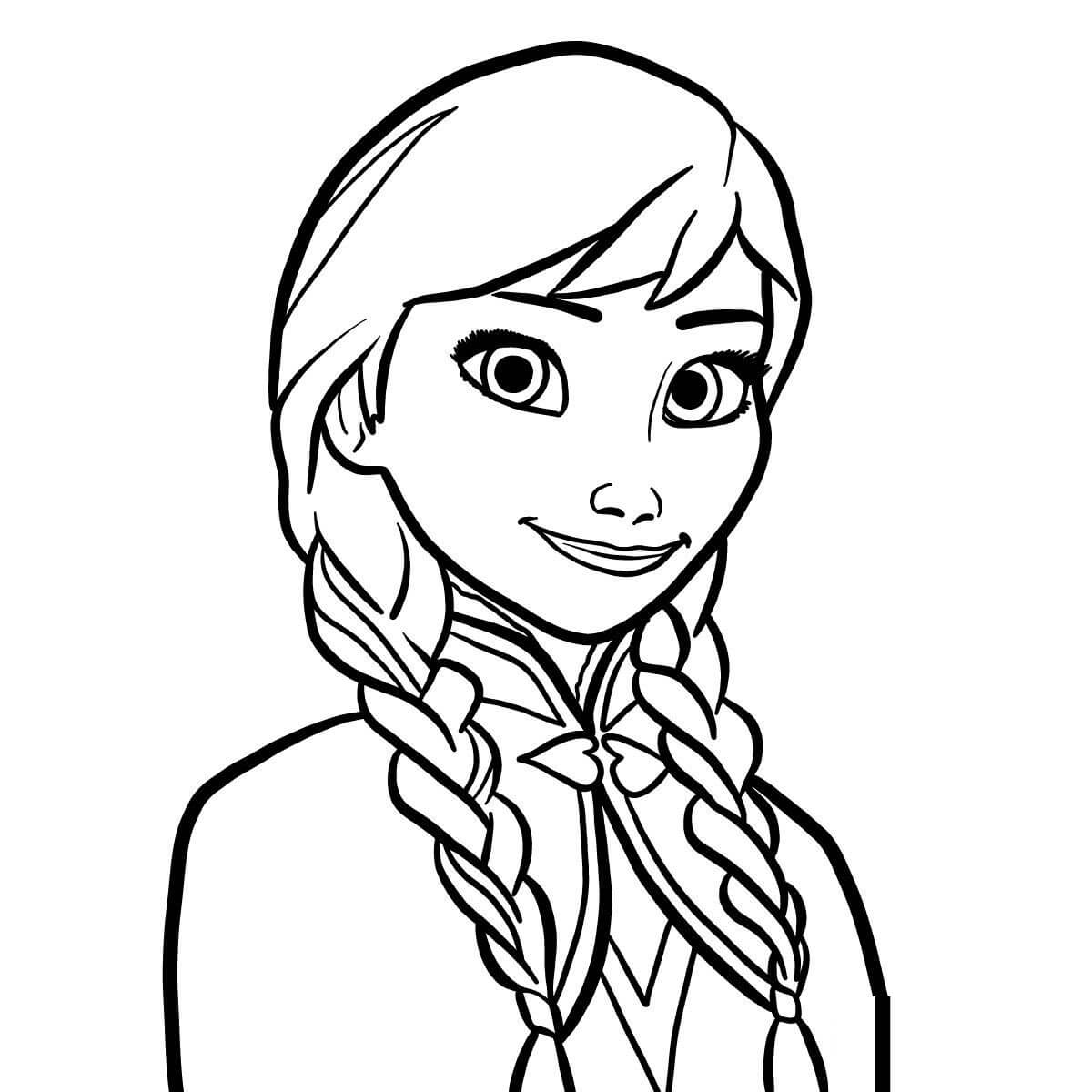 Coloriage Princesse Anna D'Arendelle - La Reine des neiges à imprimer