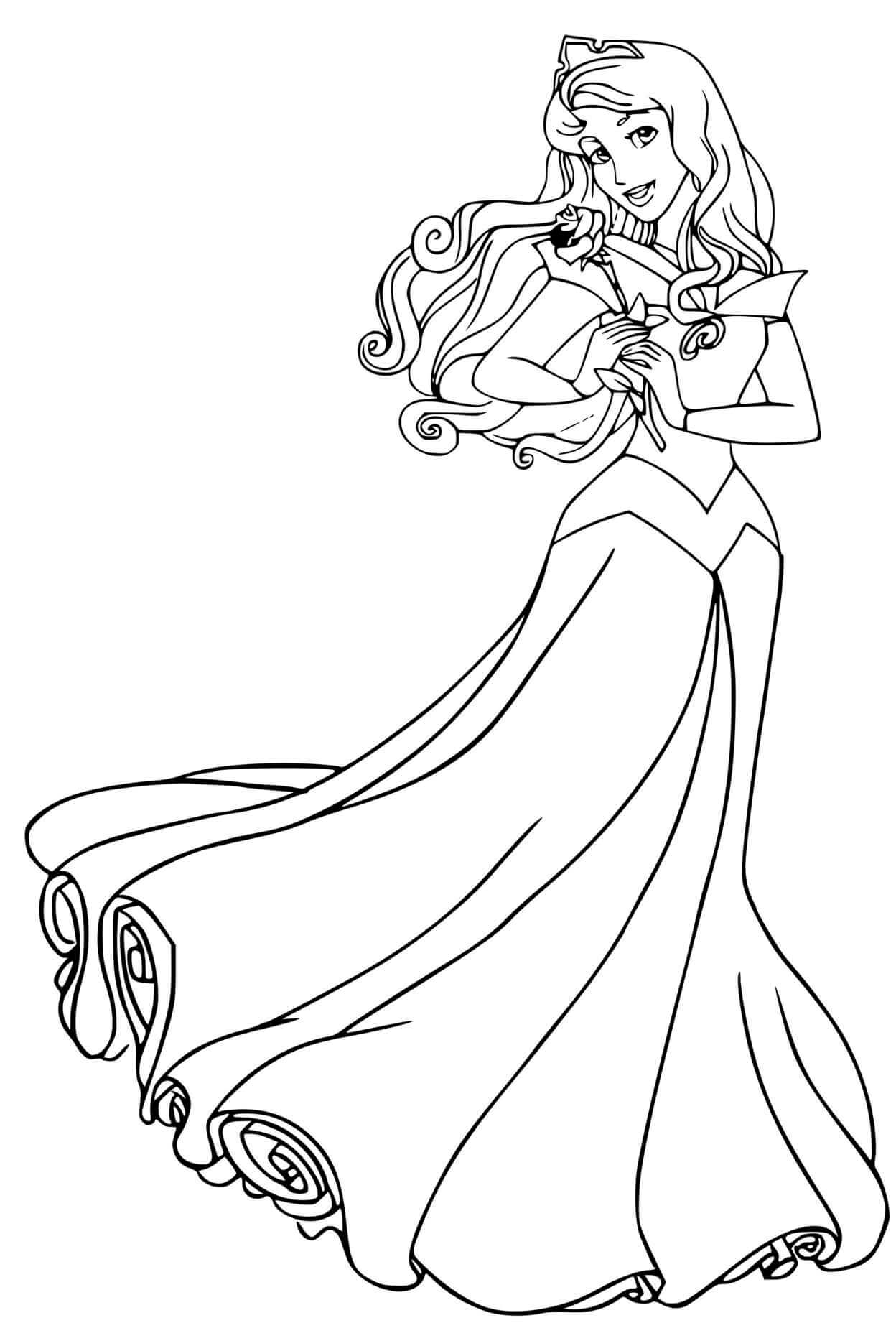 Coloriage Princesse Aurore Disney - Aurore à imprimer