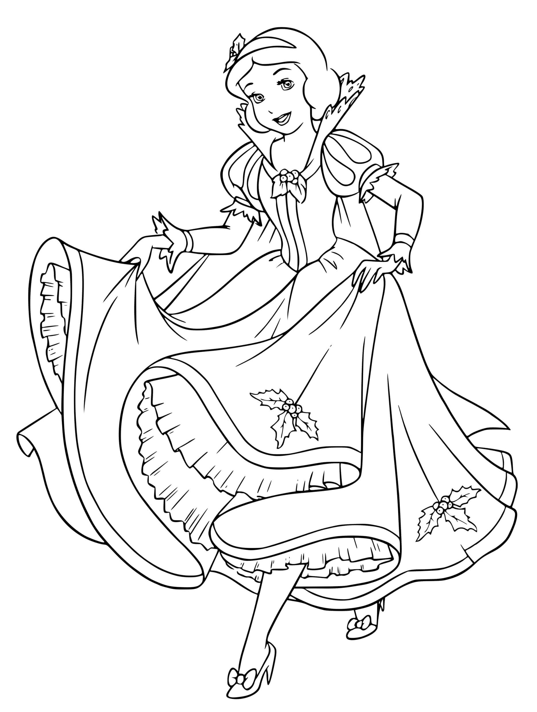 Coloriage Princesse Blanche Neige Attend Son Prince Charmant - Princesse disney à imprimer