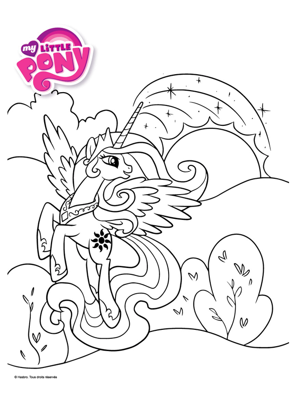 Coloriage Princesse Célestia Mon Petit Poney - My little pony à imprimer