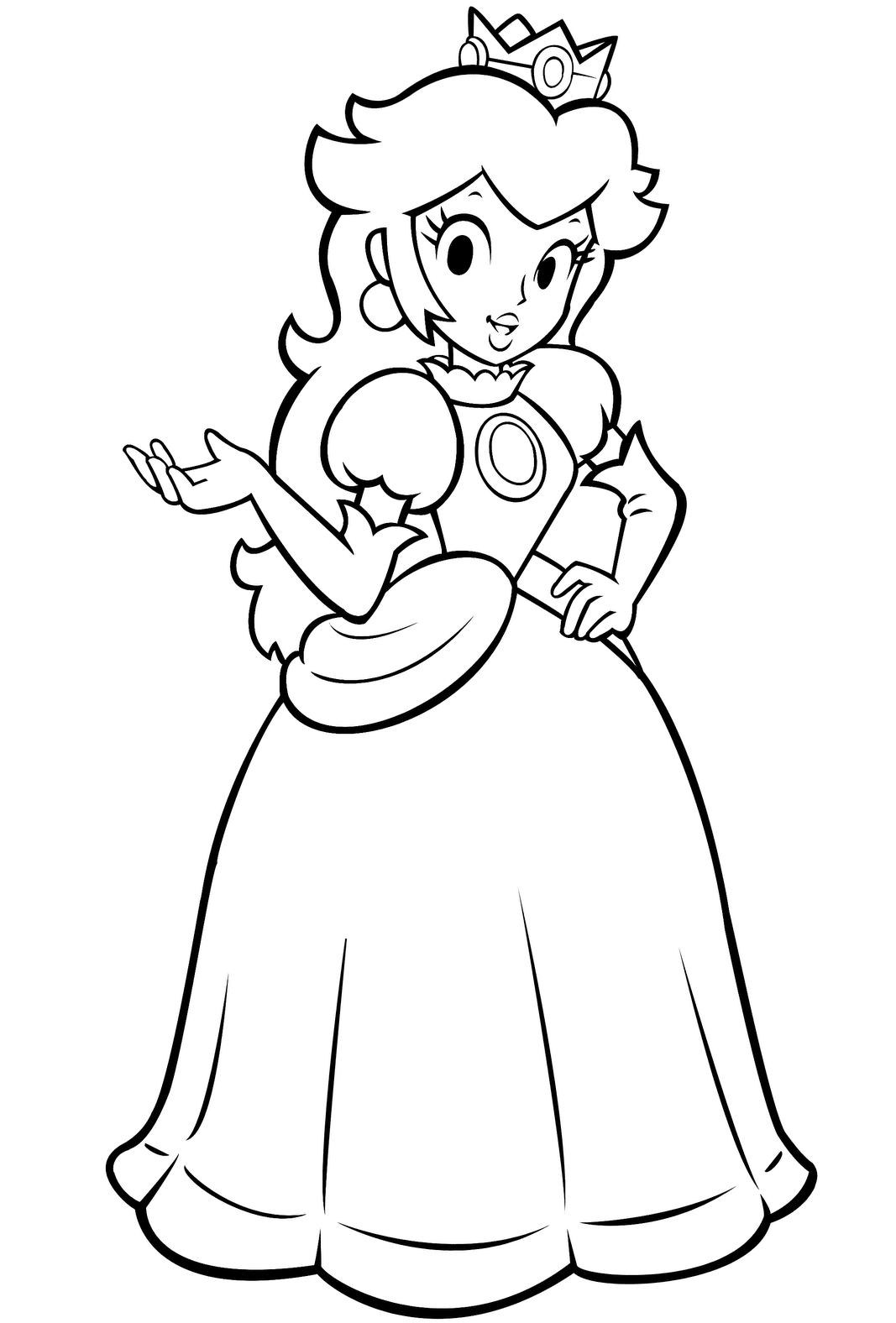 Coloriage Princesse Daisy De Super Mario Bros - Mario bros à imprimer