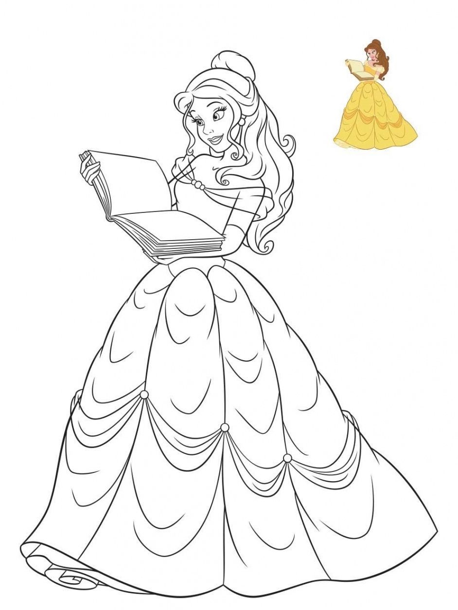 Coloriage Princesse Disney La Belle - La Belle et la Bête à imprimer
