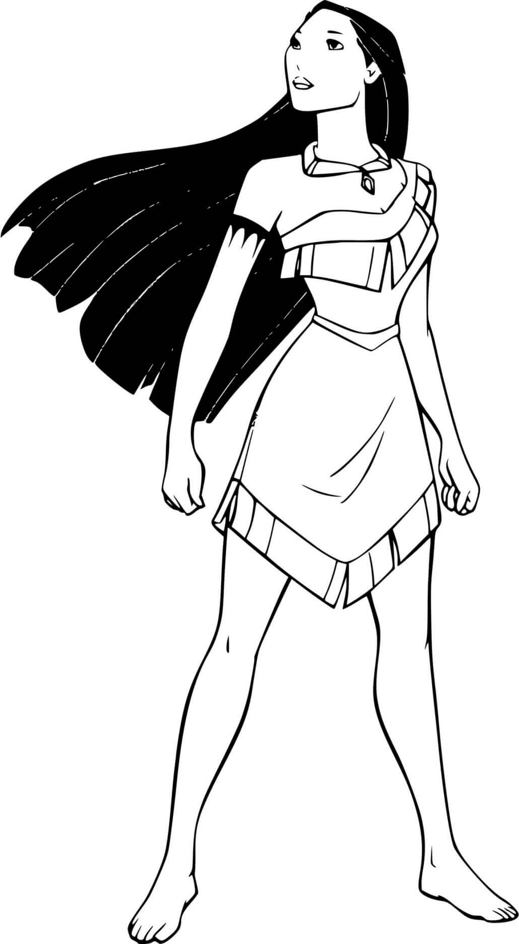 Coloriage Princesse Disney Pocahontas Amerindienne - Pocahontas à imprimer