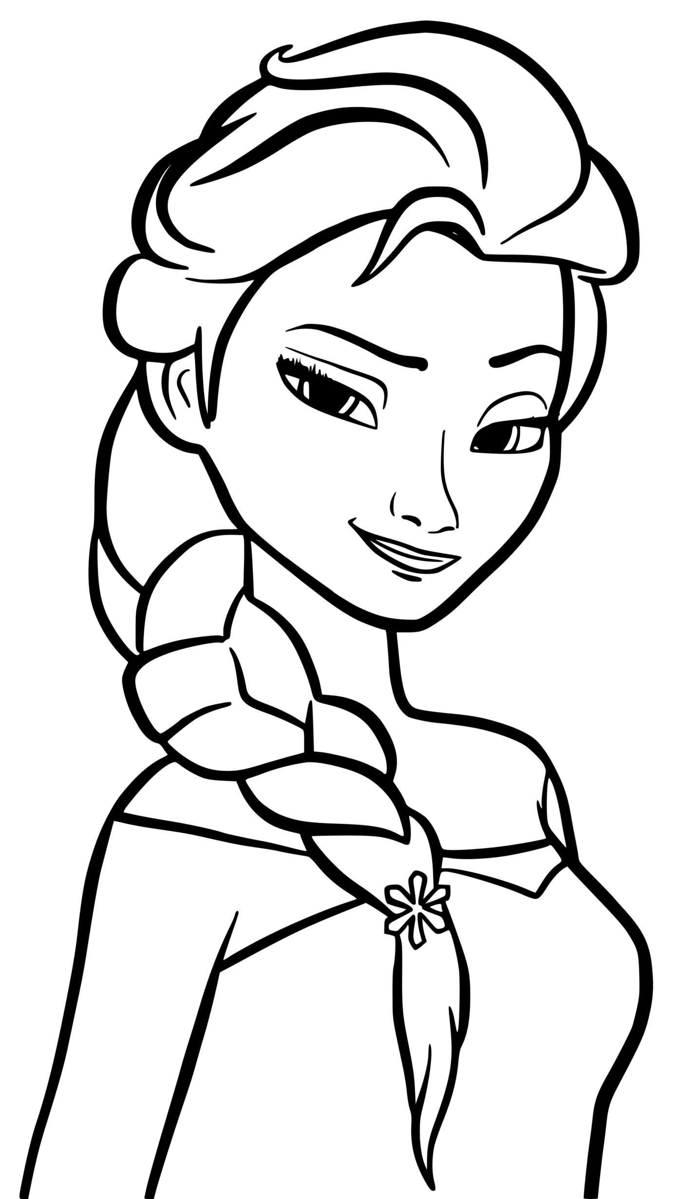 Coloriage Princesse Elsa couronnée Reine des Neiges - Elsa à imprimer