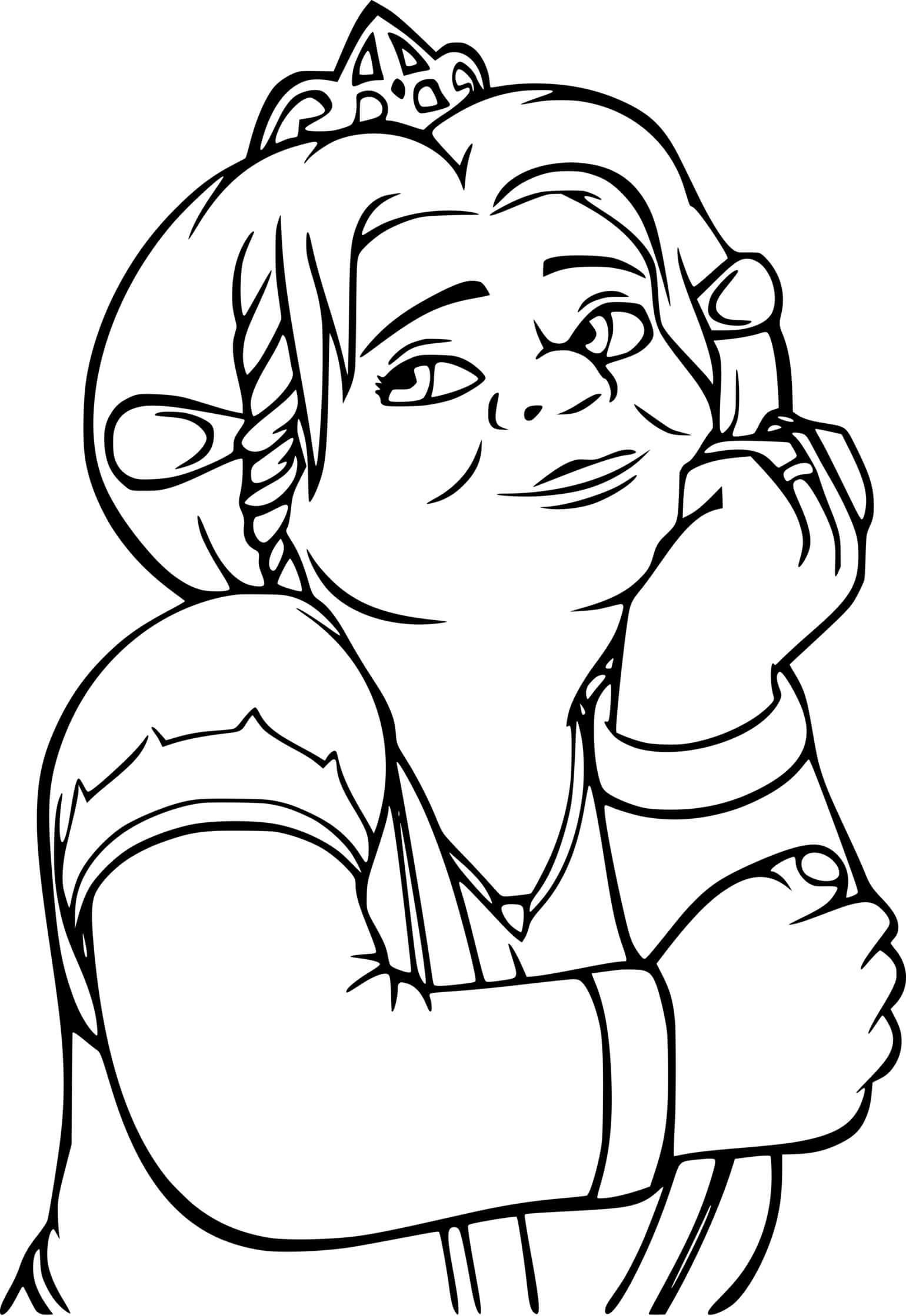 Coloriage Princesse Fiona Ogre Mari De Shrek - Shrek à imprimer