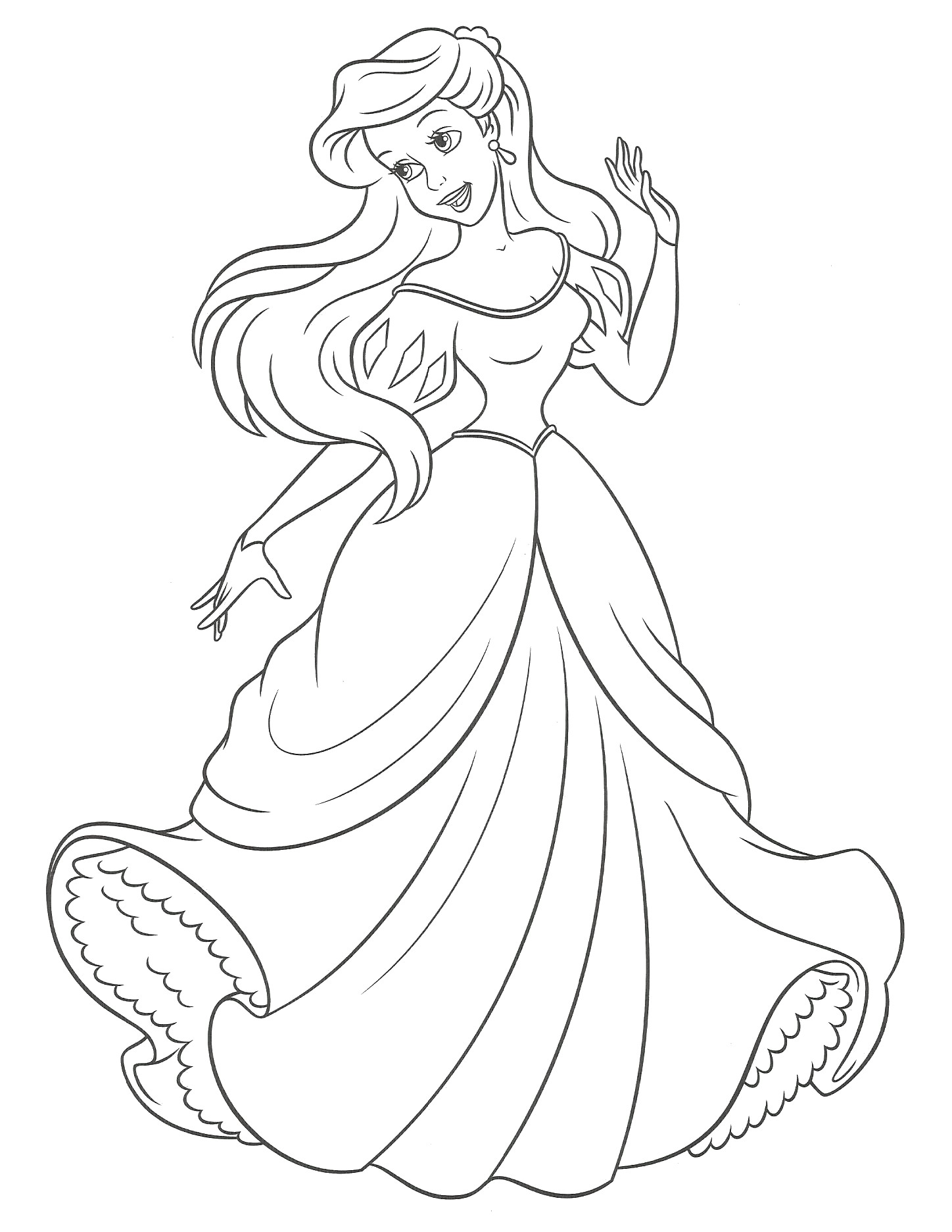 Coloriage Princesse La Petite Sirène - Ariel la petite sirène à imprimer